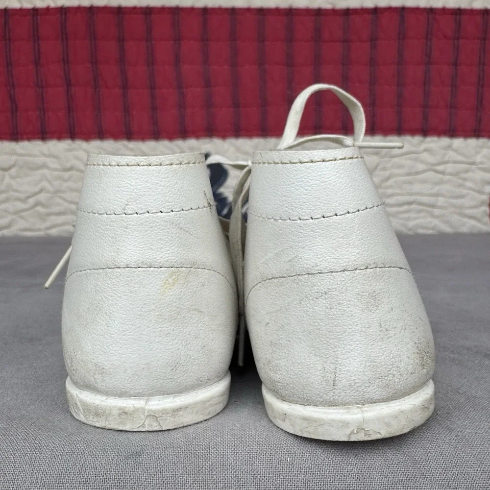 Size‎ 3c - Vintage Infant White High Leather Manmade Crib Shoes Made In USA